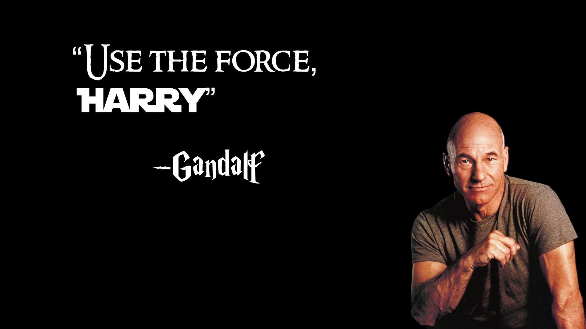 Image of Captain Picard next to text of "Use The Force, Harry"